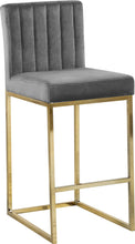 Load image into Gallery viewer, Giselle Grey Velvet Stool