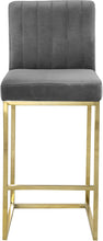 Load image into Gallery viewer, Giselle Grey Velvet Stool