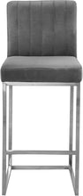 Load image into Gallery viewer, Giselle Grey Velvet Stool