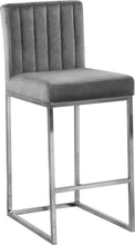 Load image into Gallery viewer, Giselle Grey Velvet Stool
