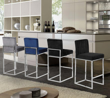 Load image into Gallery viewer, Giselle Grey Velvet Stool