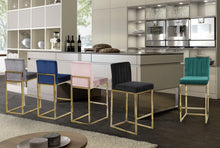 Load image into Gallery viewer, Giselle Grey Velvet Stool