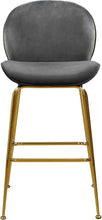 Load image into Gallery viewer, Paris Grey Velvet Stool