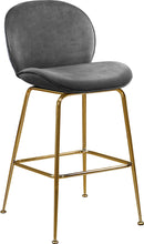 Load image into Gallery viewer, Paris Grey Velvet Stool