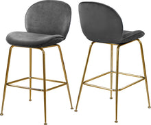 Load image into Gallery viewer, Paris Grey Velvet Stool