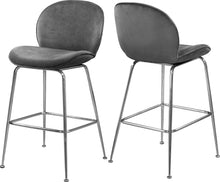 Load image into Gallery viewer, Paris Grey Velvet Stool