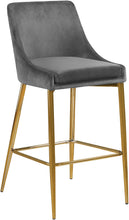 Load image into Gallery viewer, Karina Grey Velvet Stool
