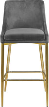 Load image into Gallery viewer, Karina Grey Velvet Stool