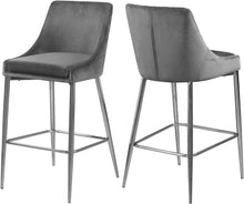 Load image into Gallery viewer, Karina Grey Velvet Stool