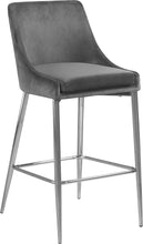 Load image into Gallery viewer, Karina Grey Velvet Stool