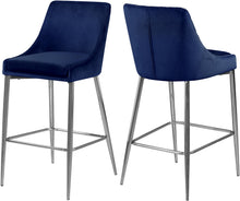 Load image into Gallery viewer, Karina Navy Velvet Stool