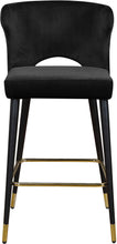 Load image into Gallery viewer, Kelly Black Velvet Stool