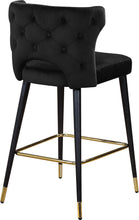 Load image into Gallery viewer, Kelly Black Velvet Stool