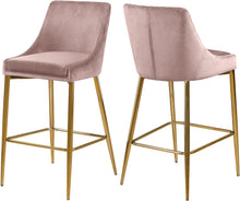 Load image into Gallery viewer, Karina Pink Velvet Stool