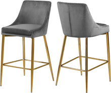 Load image into Gallery viewer, Karina Grey Velvet Stool