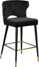 Load image into Gallery viewer, Kelly Black Velvet Stool