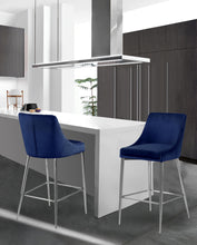 Load image into Gallery viewer, Karina Navy Velvet Stool