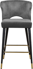 Load image into Gallery viewer, Kelly Grey Velvet Stool