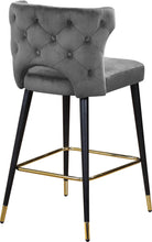 Load image into Gallery viewer, Kelly Grey Velvet Stool