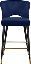 Load image into Gallery viewer, Kelly Navy Velvet Stool