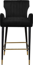 Load image into Gallery viewer, Luxe Black Velvet Stool