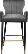 Load image into Gallery viewer, Luxe Grey Velvet Stool
