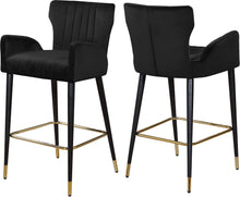 Load image into Gallery viewer, Luxe Black Velvet Stool