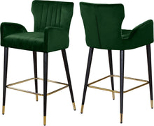 Load image into Gallery viewer, Luxe Green Velvet Stool