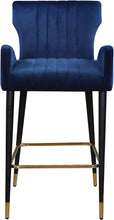 Load image into Gallery viewer, Luxe Navy Velvet Stool