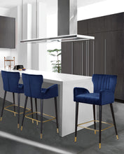 Load image into Gallery viewer, Luxe Navy Velvet Stool