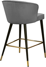 Load image into Gallery viewer, Cassie Grey Velvet Stool
