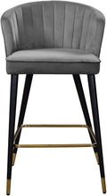 Load image into Gallery viewer, Cassie Grey Velvet Stool