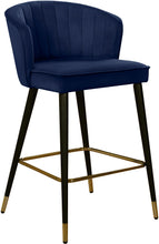 Load image into Gallery viewer, Cassie Navy Velvet Stool