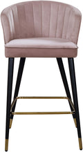 Load image into Gallery viewer, Cassie Pink Velvet Stool