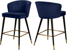 Load image into Gallery viewer, Cassie Navy Velvet Stool