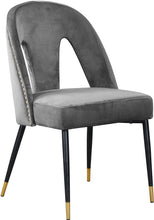 Load image into Gallery viewer, Akoya Grey Velvet Dining Chair