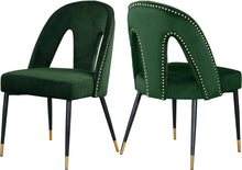 Load image into Gallery viewer, Akoya Green Velvet Dining Chair