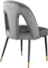 Load image into Gallery viewer, Akoya Grey Velvet Dining Chair