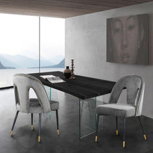 Load image into Gallery viewer, Akoya Grey Velvet Dining Chair