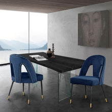 Load image into Gallery viewer, Akoya Navy Velvet Dining Chair