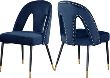 Load image into Gallery viewer, Akoya Navy Velvet Dining Chair