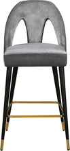 Load image into Gallery viewer, Akoya Grey Velvet Stool