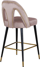 Load image into Gallery viewer, Akoya Pink Velvet Stool