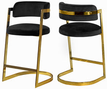 Load image into Gallery viewer, Stephanie Black Velvet Stool