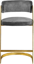 Load image into Gallery viewer, Stephanie Grey Velvet Stool