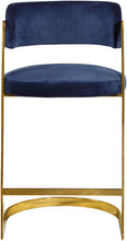 Load image into Gallery viewer, Stephanie Navy Velvet Stool