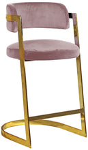 Load image into Gallery viewer, Stephanie Pink Velvet Stool