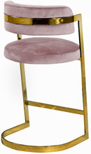 Load image into Gallery viewer, Stephanie Pink Velvet Stool