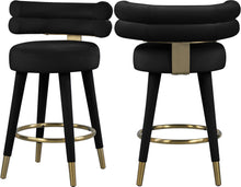 Load image into Gallery viewer, Fitzroy Black Velvet Counter Stool