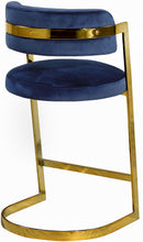 Load image into Gallery viewer, Stephanie Navy Velvet Stool